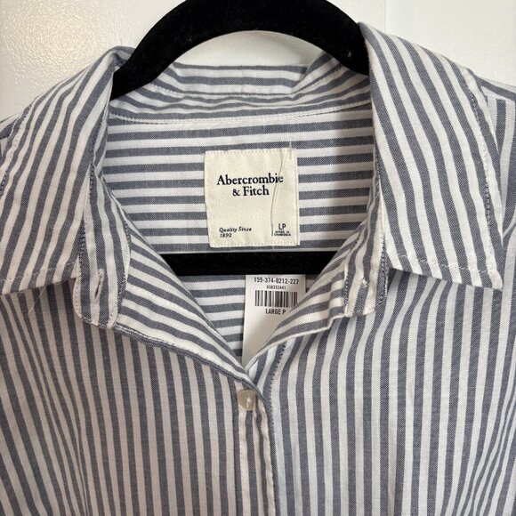 NWT - Abercrombie & Fitch Striped Mini Dress - Blue & White - Women's Large - Picture 5 of 6